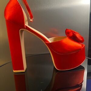 Elegant Red Platform Heels